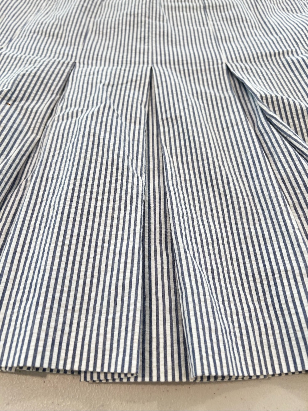 Petite Sophisticate Blue & White Striped Pleated Mini Skirt Preppy Tennis  Skirt - Picture 4 of 6